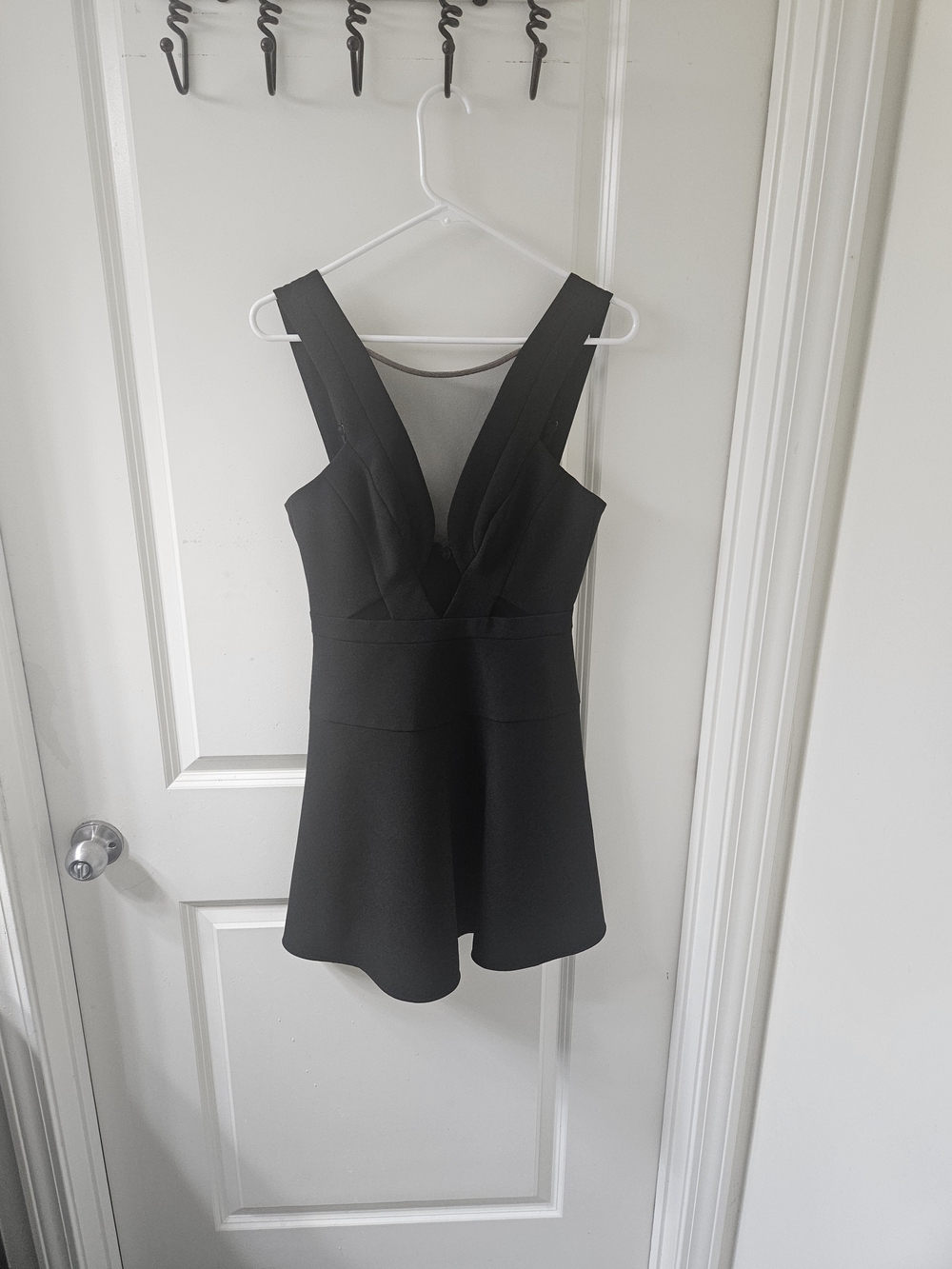 BCBGMaxAzria Black V-Neck Sleeveless Romper